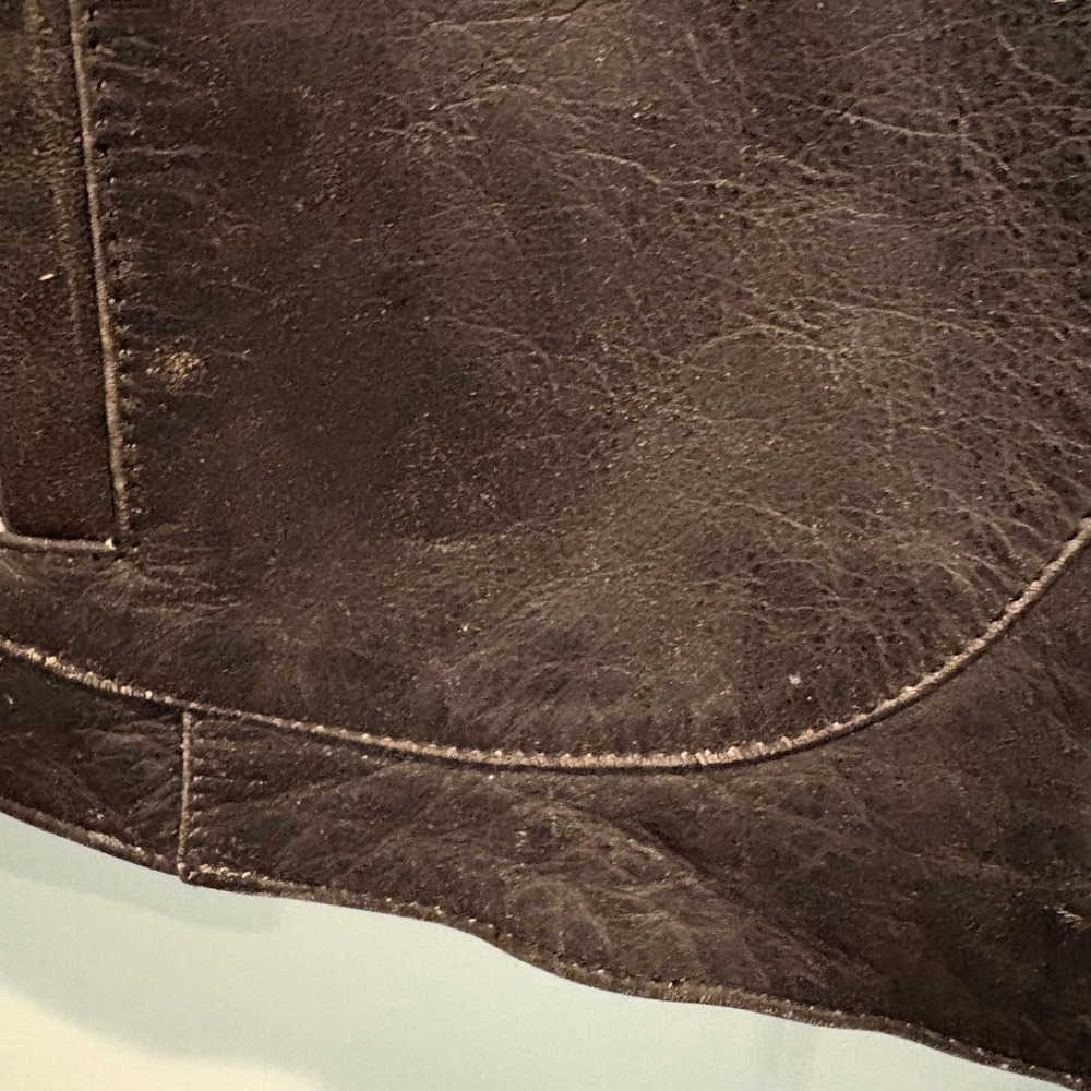 Vtg y2K Wilsons Leather Maxima Jacket Large Slim Chocolate Brown Western Moto - Picture 16 of 16